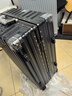欧遥高颜值铝框行李箱可坐人男女学生潮流大容量拉杆箱加厚密码旅行箱 黑色【铆钉加固铝合金款】 28英寸 【出国托运，结实耐用】 实拍图