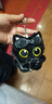 搭啵兔大眼黑猫挂件朋克风小黑猫毛绒钥匙扣包包挂件摇滚小猫节日小礼物 朋克大眼猫12cm-带钥匙扣 实拍图