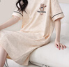 猫人睡衣女100%纯棉亲肤柔软连体睡裙家居服休闲宽松女士睡衣 星月小兔款 2XL 实拍图