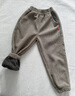 巴布豆儿童裤子秋冬季男童加绒保暖女童灯芯绒长裤时尚宽松潮流童装 卡其 150 实拍图