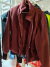 雪中飞外套女加绒百搭休闲时尚防风立领摇粒绒上衣 酒红色加绒    L    实拍图