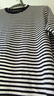 无印良品（MUJI）女式 双罗纹编织 圆领长袖T恤 上衣打底衫女装25年秋季 黑色条纹 L (165/88A) 实拍图