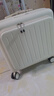 袋鼠行李箱前开盖18寸小型登机箱男女多功能短途迷你轻便耐用旅行皮箱 奶白色【充电口*水杯架*手机架】 20英寸 【前开口，单独电脑隔层】 实拍图