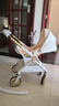 qborn白鹿新生儿小孩米色婴儿车高景观双向轻便折叠宝宝儿童推车 玉兰白+睡篮 实拍图