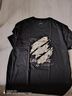 回力（Warrior）纯棉t恤男夏季复古国潮重磅短袖男士宽松大码运动半袖 黑色  5XL 实拍图