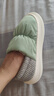 朴西棉拖鞋室内家用2024冬季保暖包跟厚底防水防滑月子鞋女加绒加厚 薄荷绿 均码 38-39（适合3738） 实拍图