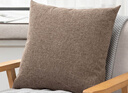 皮尔卡丹（pierre cardin）抱枕靠垫 纯色亚麻沙发抱枕靠垫套加厚仿亚麻 咖啡色 45*45cm 实拍图