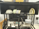 帅仕厨房置物架台面水槽沥水架碗碟收纳架子刀架水池储物架用具大全 【高款-黑色85长】沥水6件套 实拍图