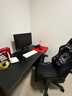 甄严选电脑桌台式电竞桌椅套装组合桌子办公家用桌学习桌书房书桌写字桌 【黑架+黑碳纤纹面】单桌140*70 实拍图