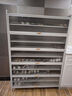 钢制鞋柜家用门口防尘入户玄关柜铁艺上翻门多层鞋架大容量储物柜 白色【5门11层】1740*1200*350MM 实拍图
