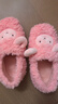 洁丽雅棉拖鞋女士秋冬季室内居家用加绒保暖可爱拖鞋女外穿毛毛鞋月子鞋 粉色【包跟款】 36-37 【适合35-36】 实拍图