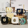 星巴克（Starbucks）杯子陶瓷马克杯经典黑白情侣咖啡水杯带盖勺大容量家用礼物盒装 黑色单杯+金色勺子 实拍图