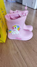 牧萌儿童雨鞋男童女童防水立体宝宝防滑耐磨卡通雨靴 粉色独角兽 20码 实拍图