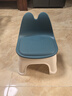 凳子小矮凳靠背家用可爱儿童塑料换鞋凳卫生间浴室洗澡小板凳椅子 北欧蓝-大号带靠背 实拍图