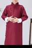 勤思路儿童相声演出服装五四民国大褂男童说书人中式汉服长袍伴郎表演服 酒红色【不带围巾】 160 实拍图