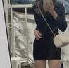 妙奕嘉长袖针织连衣裙春秋裙子女2026新款修身显瘦打底毛衣包臀裙小个子 V领长袖针织短裙【黑色】 均码 【建议80-120斤】 实拍图