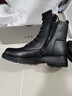 红蜻蜓中筒靴女厚底增高加绒保暖靴女短筒马丁靴女英伦皮靴 WTC331611C 实拍图
