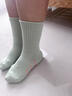 科尔洛克网眼透气毛巾底运动袜保暖吸汗跑步袜骑行跳绳瑜伽袜子2双 绿+粉 实拍图