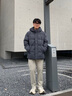 波司登（BOSIDENG）热销爆款男士羽绒服商务外套商场热卖同款男士商务连帽外套 墨山青5A19-冷调雅致 XL 185/104A 体重约140-155斤 实拍图