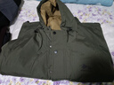 罗蒙（ROMON）秋冬加棉加厚外套男士青年棉衣服休闲连帽工装款防风夹克冲锋衣男 M1091灰绿色 2XL 实拍图