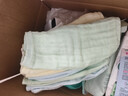 全棉时代婴儿口水巾儿童水洗纱布小毛巾洗脸礼盒4条装 粉蓝黄绿25×25cm 实拍图