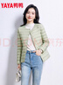 鸭鸭（YAYA）佟丽娅同款轻薄羽绒服女新款冬季短款圆领内胆修身时尚薄外套男 抹茶绿【女款无领】 M 实拍图