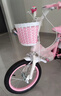 紫榕 儿童自行车女孩单车3-8岁公主款脚踏车男女宝宝小孩童车 公主粉【京仓直发】闪轮护具套装 16寸 适合100-120cm 实拍图