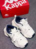 KAPPA卡帕女鞋厚底老爹鞋子女2025秋冬新款透气百搭跑步鞋休闲运动鞋女 经典白/海昌蓝 38 实拍图