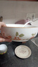 陶瓷双耳碗新款大号家用防烫釉下彩水煮鱼大菜盆好看汤碗配白汤勺 山茶花 2件套 10.5英寸双耳碗1个装+汤勺1只 实拍图