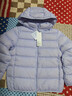 优衣库童装男童女童高级轻型羽绒连帽外套帽子可拆卸471377 71 浅蓝紫色 140 实拍图