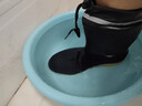 富安梦钢头雨鞋防砸防刺劳保水鞋男工地防滑保暖雨靴加绒牛筋耐磨 中筒 钢头牛筋底+反光松紧束口 39 实拍图