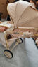 可美嘉婴儿推车可坐可躺轻便折叠新生儿双向婴儿车高景观宝宝手推车 香槟金Pro Max+(全罩+轻便护脊) 实拍图
