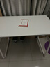 舒客艺家电脑桌台式书桌家用卧室学习桌学生学习桌小户型工作台转角书桌 奶油白+白架【100*60】 实拍图
