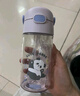 膳魔师（THERMOS）儿童水杯tritan吸管杯学生开学必备小熊猫塑料水壶420ml紫 实拍图