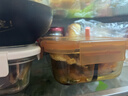 希乐扣Cilock高硼硅耐热玻璃饭盒上班族带饭可微波炉便当盒保鲜盒 琥珀三隔+包 实拍图