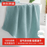 京东京造  轻柔速干华夫格浴巾 纯棉A类不掉毛吸水男女加大洗澡浴巾 绿色 实拍图