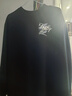 真维斯（Jeanswest）男士卫衣潮牌宽松套头针织无帽打底衫男大码秋冬季重磅圆领外套男 黑#ZS蓝绿笔刷前 XL 【优质好棉,柔软亲肤】 实拍图