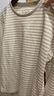 无印良品（MUJI）女式 双罗纹编织 圆领长袖T恤 上衣打底衫女装25年秋季 米白色条纹 L (165/88A) 实拍图