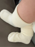little tinysd婴童棉袜 宝宝春夏薄款透气网眼袜子新生儿学步无骨中筒袜A类 米白-竹棉款 （四季通用） 1双 均码 M （1-2岁） 实拍图