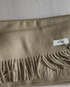 鄂尔多斯1980秋冬山羊绒保暖流苏羊绒水纹围巾180cm*30cm 土色-25 均码 实拍图