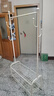 木樽多功能挂衣架落地卧室衣帽架客厅阳台单杆晾衣服移动收纳置物衣架 80cm奶油白 双层网篮+6钩+轮子 实拍图