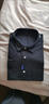BLACKMONDAY纯棉牛津纺长袖衬衫男全棉抗皱免烫纯色男士商务休闲衬衣 实拍图