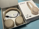 索尼（SONY）WH-CH520 无线蓝牙耳机头戴式电脑手机学习游戏音乐耳机通用适用于安卓苹果 米色 实拍图
