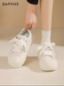 达芙妮官方厚底小白鞋女2025爆款女鞋软萌大头鞋子女休闲百搭帆布鞋女 云朵白【粗跟带-5cm显高厚底】 36 实拍图