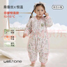 威尔贝鲁（WELLBER）恒温睡袋婴幼儿1-3岁蚕丝睡衣秋冬儿童宝宝防踢被子厚夹棉 铃兰M 实拍图