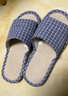回力拖鞋男女款亚麻凉拖情侣居家休闲轻盈透气吸汗厚底耐磨地板拖 经典网格款HL1036浅灰色44码一45码 实拍图