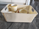 名创优品同款 杂物收纳筐塑料桌面收纳盒厨房橱柜零食玩具整理筐 奶油色高款特大号 实拍图
