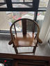 实木椅子中式圈椅围椅三件套茶桌椅榆木太师椅官帽椅主人椅靠背椅 胡桃色/围椅 整装 实拍图