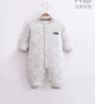 婧麒（JOYNCLEON）婴儿连体衣新生儿衣服秋冬保暖夹棉哈衣满月宝宝内衣纯棉连体衣 大树灰【优选精梳棉】 73cm 实拍图