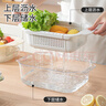 家の物语（KATEI STORY）日本洗菜篮沥水篮塑料双层洗菜盆子厨房滤水篮水果篮子加厚漏水盆 长款可伸缩双层【白色】1套 实拍图